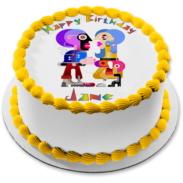 Abstract Art People Artist Art Teacher Fine Art Edible Cake Topper Image ABPID56871