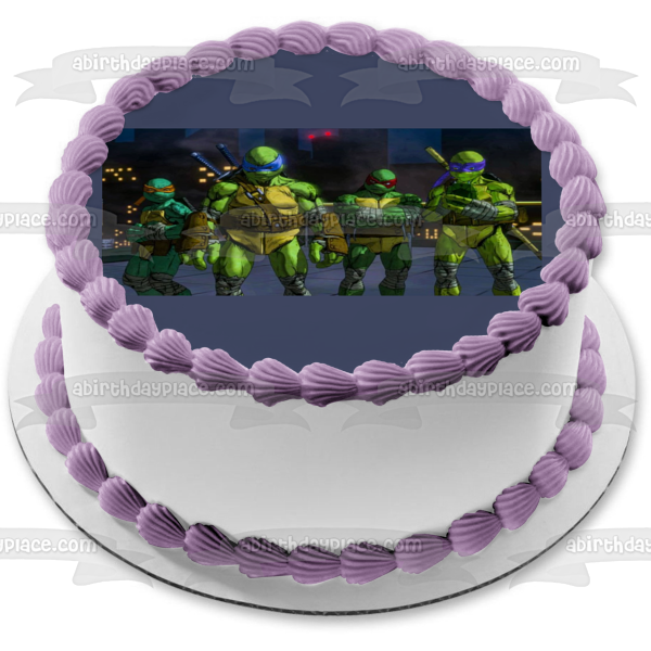 Teenage Mutant Ninja Turtles: Mutant Mayhem Leonardo Donatello Raphael and Michelangelo Edible Cake Topper Image ABPID56901