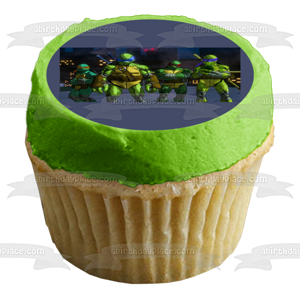 Teenage Mutant Ninja Turtles: Mutant Mayhem Leonardo Donatello Raphael and Michelangelo Edible Cake Topper Image ABPID56901