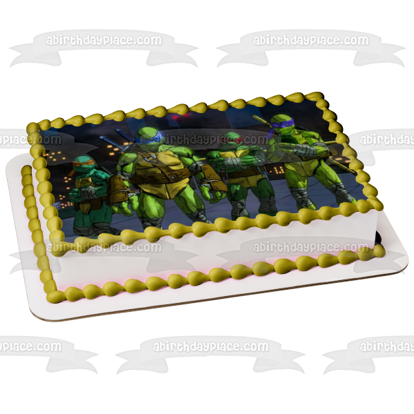 Teenage Mutant Ninja Turtles: Mutant Mayhem Leonardo Donatello Raphael and Michelangelo Edible Cake Topper Image ABPID56901