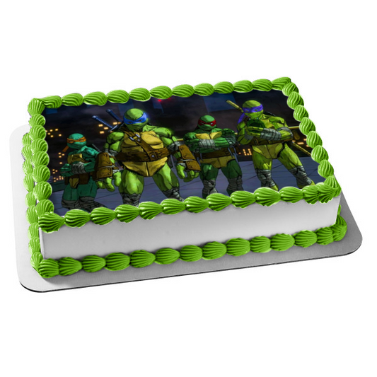 Tortugas Ninja mutantes adolescentes: Mutant Mayhem Leonardo Donatello Rafael y Miguel Ángel Adorno comestible para tarta Imagen ABPID56901 