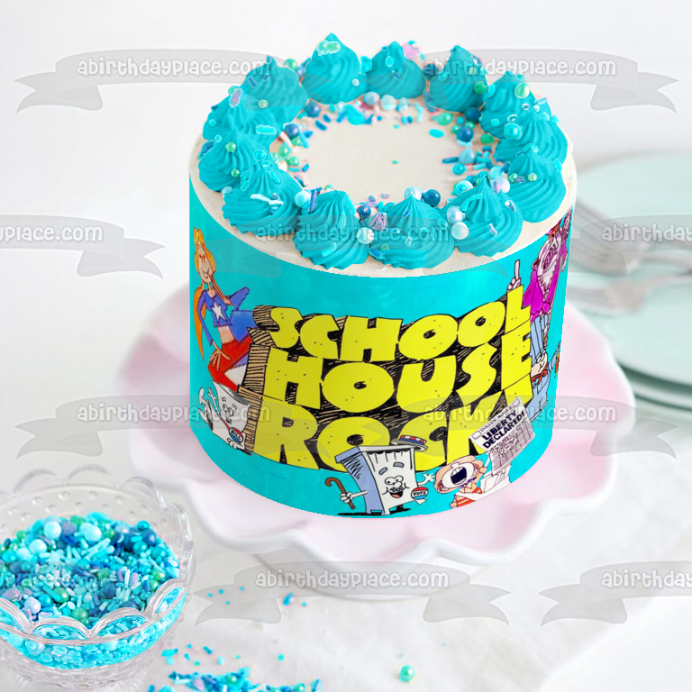 School House Rock! Sarah Mr. Morton and the Noun Girl Edible Cake Topper Image ABPID56903
