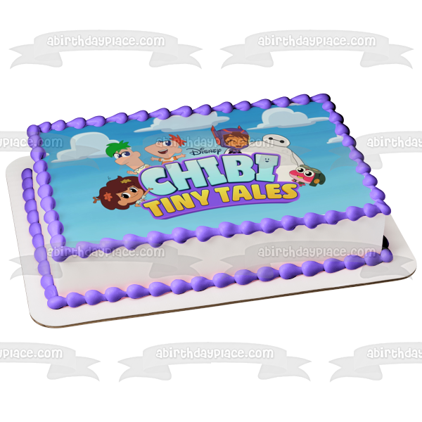Chibi Tiny Tales Phinneas Ferb and Baymax Edible Cake Topper Image ABPID56895