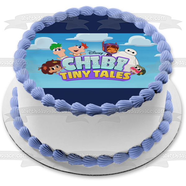 Chibi Tiny Tales Phinneas Ferb and Baymax Edible Cake Topper Image ABPID56895