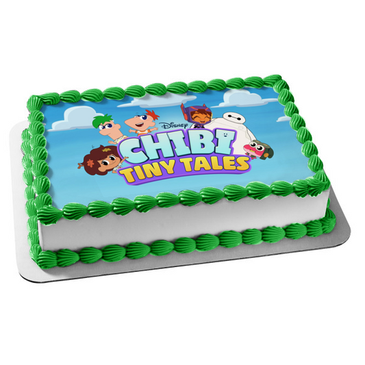 Decoración comestible para tarta de Chibi Tiny Tales Phinneas Ferb y Baymax Imagen ABPID56895 