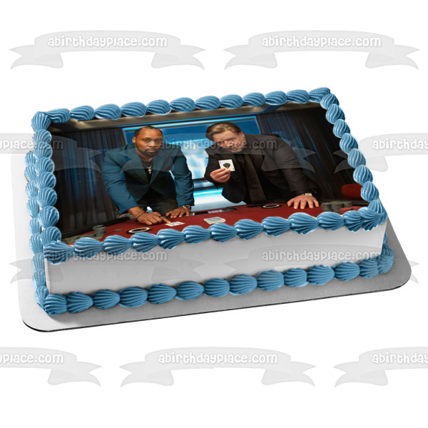 Imagen de decoración comestible para tarta con cara de póquer Jake Foley y Andrew Johnson ABPID56908 