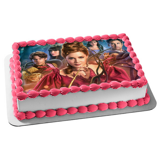 Imagen de decoración comestible para tarta de Robert Morgan y Giselle desencantados ABPID56921 