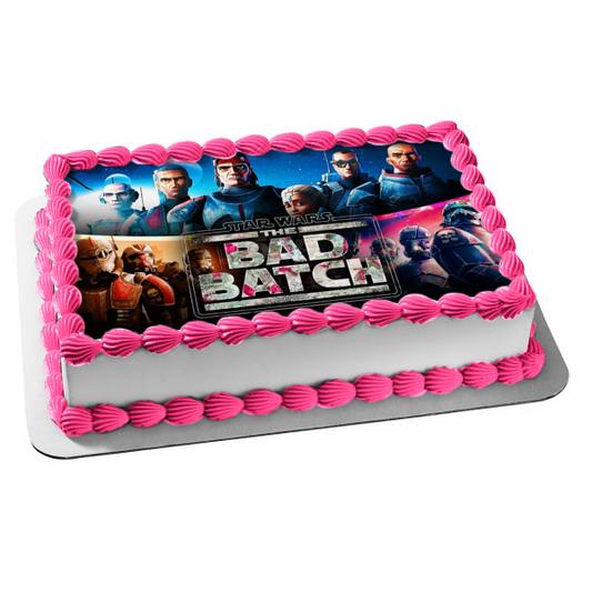Adorno comestible para tarta de Star Wars the Bad Batch Omega Andrew Kishino y Wilfhuf Tarkin Imagen ABPID56923 