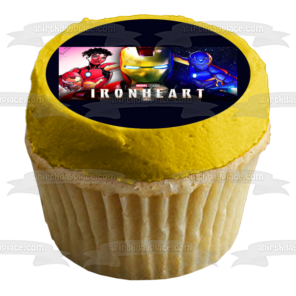 Iron Heart with Assorted Characters Edible Cake Topper Image ABPID56926