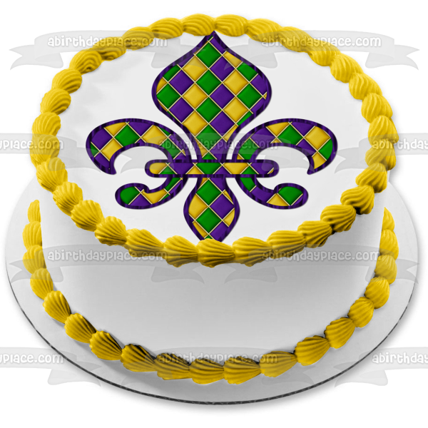 Mardi Gras New Orleans Edible Cake Topper Image ABPID57019