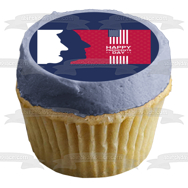 Happy President's Day American Flag Edible Cake Topper Image ABPID57023