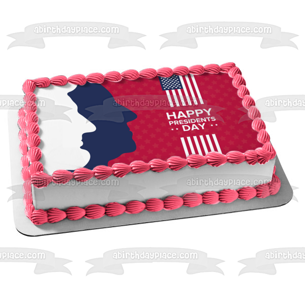 Happy President's Day American Flag Edible Cake Topper Image ABPID57023