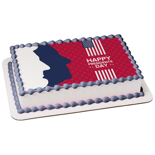 Happy President's Day American Flag Edible Cake Topper Image ABPID57023