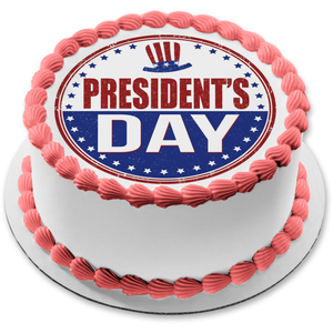 Happy President's Day American Flag Hat Edible Cake Topper Image ABPID57025