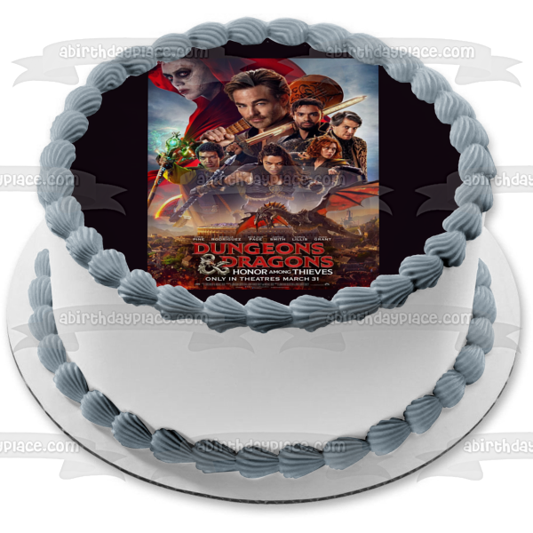 Dungeons & Dragons Honor Among Thieves Edgin the Bard Doric and Xenk the Paladin Edible Cake Topper Image ABPID56988