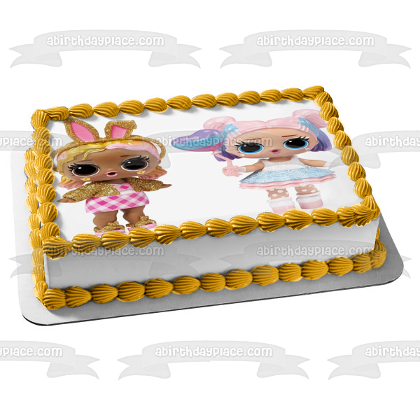 LOL Surprise Spring Bling Boss Bunny and Spring Bling Candy Q.T. Edible Cake Topper Image ABPID57056