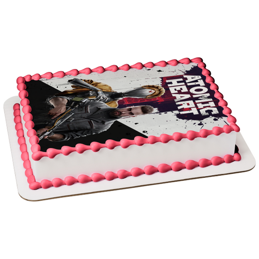 Adorno comestible para tarta con personajes variados de corazón atómico, imagen ABPID57057 