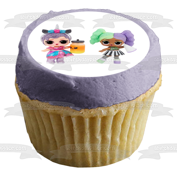 Adorno comestible para tarta con muñeca brillante y Cheer Boo de LOL Surprise, imagen ABPID57058 