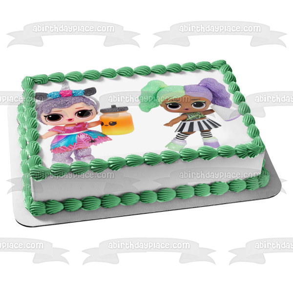 Adorno comestible para tarta con muñeca brillante y Cheer Boo de LOL Surprise, imagen ABPID57058 
