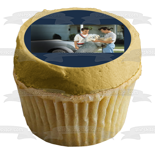 Decoración comestible para tarta con diseño de perro peludo, Wilson y Wilby, imagen ABPID57074 