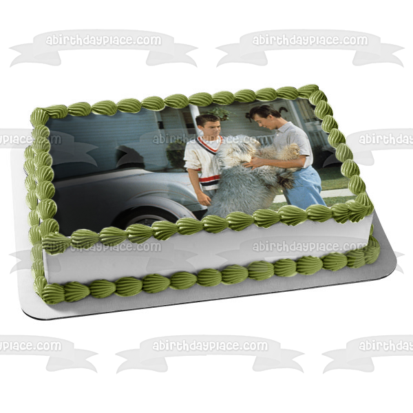 Decoración comestible para tarta con diseño de perro peludo, Wilson y Wilby, imagen ABPID57074 