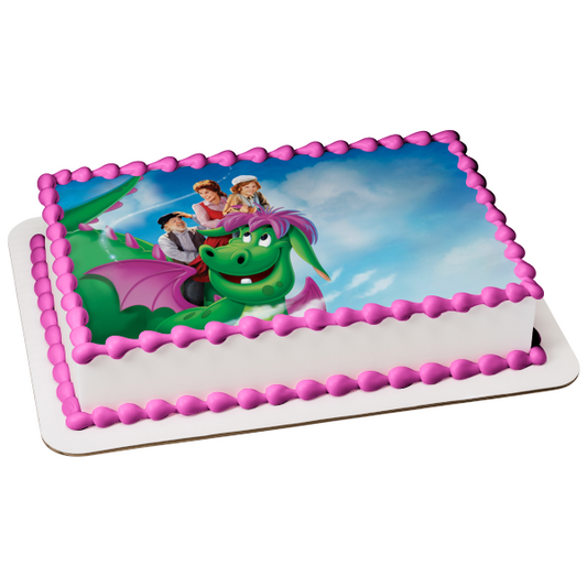 Decoración comestible para tarta con diseño de dragón de Pete, Lampie, Nora y Lena, imagen ABPID57066 