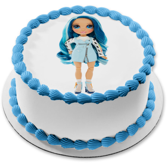 Adorno comestible para tarta con muñeca Rainbow High Cheer, imagen ABPID57079 