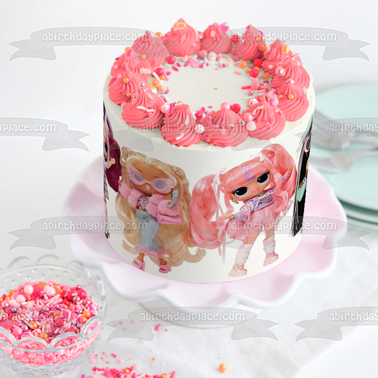 LOL. Surprise Tweens Jenny Rox Ali Dance Olivia Flutter Darcy Blush Edible Cake Topper Image ABPID57084