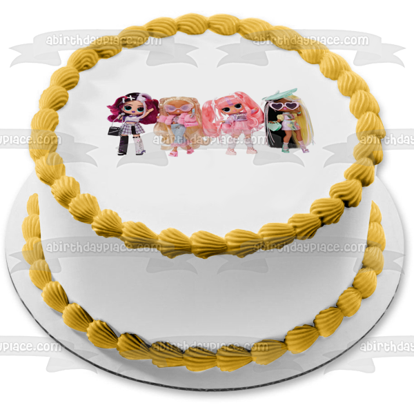 LOL. Surprise Tweens Jenny Rox Ali Dance Olivia Flutter Darcy Blush Edible Cake Topper Image ABPID57084