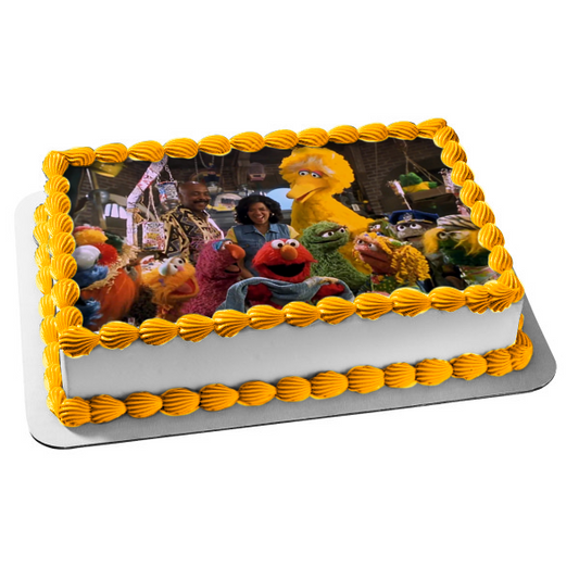 Elmo en Grouchland Maria Big Bird Oscar el Gruñón y el Monstruo de las Galletas Adorno comestible para tarta Imagen ABPID57095 