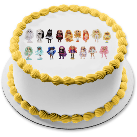Rainbow High Muñecas coleccionables Ruby Anderson Poppy Rowan Sunny Madison Jade Hunter Skyler Bradshaw y Violet Willow Adorno comestible para tarta Imagen ABPID57103 