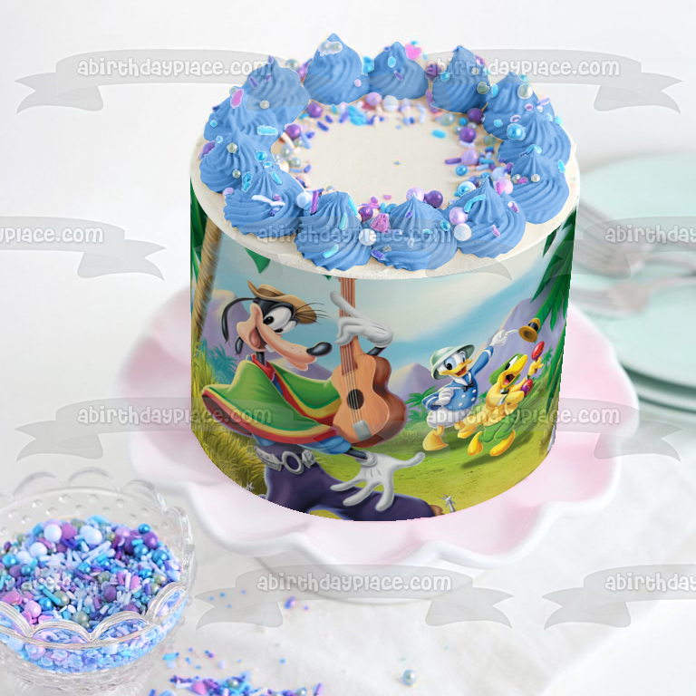 Saludos Amigos Goofy y Donald Duck Edible Cake Topper Imagen ABPID57112 