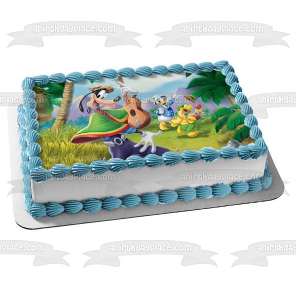 Saludos Amigos Goofy y Donald Duck Edible Cake Topper Imagen ABPID57112 
