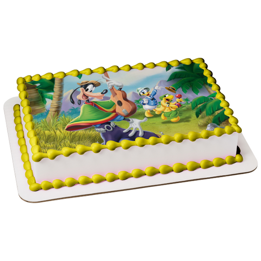 Saludos Amigos Goofy y Donald Duck Edible Cake Topper Imagen ABPID57112 
