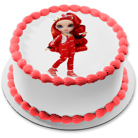 Rainbow High Rainbow Junior High Ruby Anderson Muñeca de moda Adorno comestible para tarta Imagen ABPID57106 