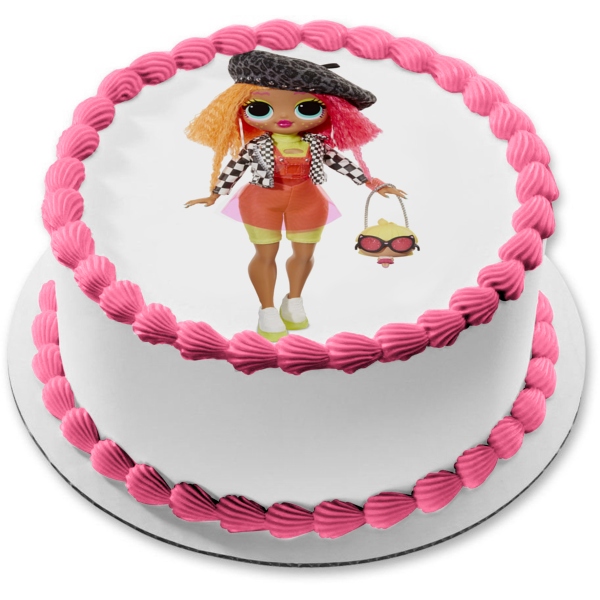 LOL. Surprise Omg  Neonlicious Dukke Edible Cake Topper Image ABPID57108