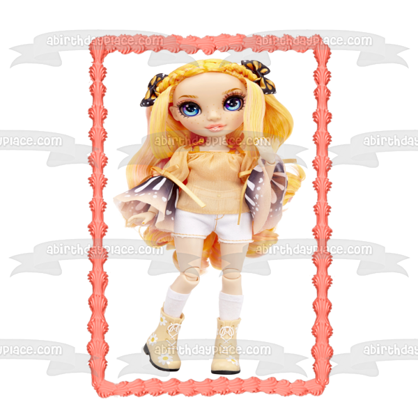 Rainbow High Jr High Poppy Rowan Fashion Doll Adorno comestible para tarta Imagen ABPID57121 