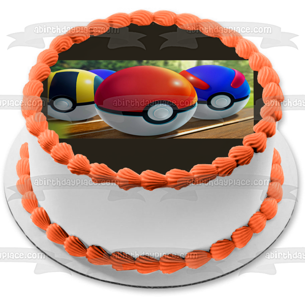 Pokemon Poke Balls Ultra Ball and Great Ball Edible Cake Topper Image ABPID57128