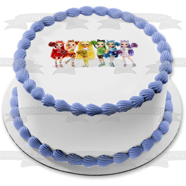 Rainbow High Sunny Madison/Avery Violet Willow Bella Parker Stella Monroe and Ruby Anderson Edible Cake Topper Image ABPID57151