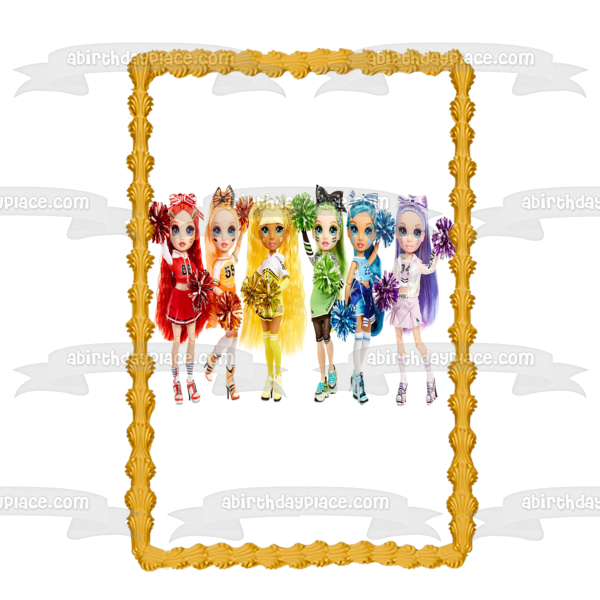 Rainbow High Sunny Madison/Avery Violet Willow Bella Parker Stella Monroe and Ruby Anderson Edible Cake Topper Image ABPID57151
