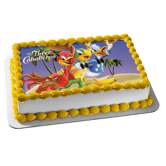 The Three Caballereos Donald Duck Jose Carioca and Aracuan Bird Edible Cake Topper Image ABPID57142