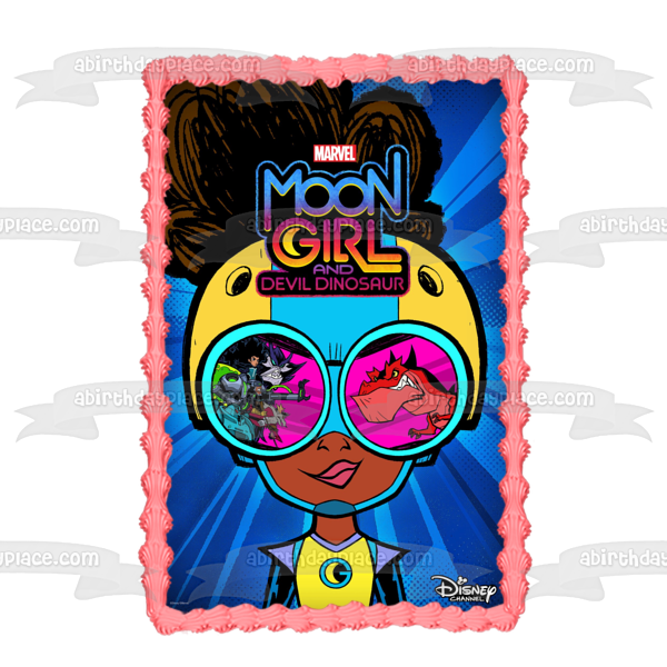 Moon Girl and Devil Dinosaur  Lunella and Devil Dinosaur Edible Cake Topper Image ABPID57175