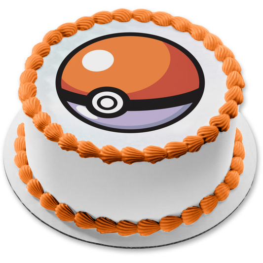 Pokemon Poke Ball Edible Cake Topper Image ABPID57167