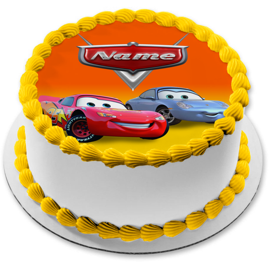 Imagen comestible para decoración de tarta con el logotipo de la placa de nombre de Porsche de Rayo McQueen ABPID57187 