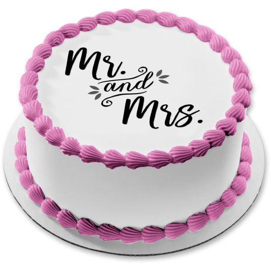 Mr. And Mrs. Wedding Day Edible Cake Topper Image ABPID57211