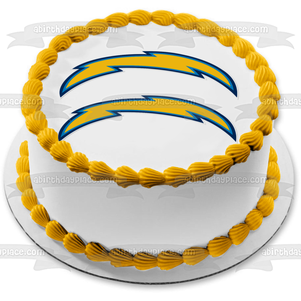 Lightning Bolts Yellow Blue Edible Cake Topper Image Strips ABPID00779