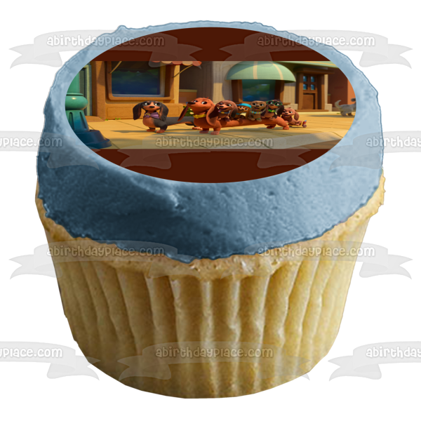 Pretzel y los cachorros Poppy Pippa Puck Pedro y Greta Adorno comestible para tarta Imagen ABPID57268 