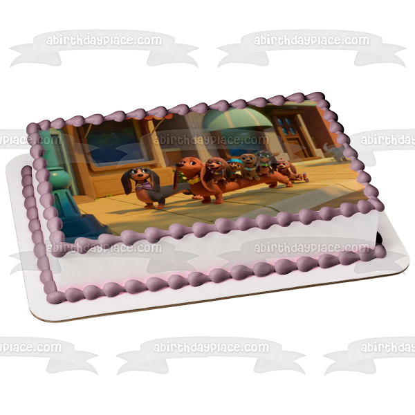 Pretzel y los cachorros Poppy Pippa Puck Pedro y Greta Adorno comestible para tarta Imagen ABPID57268 