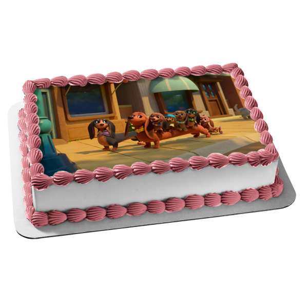 Pretzel y los cachorros Poppy Pippa Puck Pedro y Greta Adorno comestible para tarta Imagen ABPID57268 