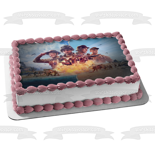 Compañía de Héroes, el teniente mayor Conti Blackmore y el sargento. Adorno comestible para tarta artesanal Imagen ABPID57269 